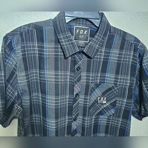 Fox Men's Size LargeBlack Plaid Shirt